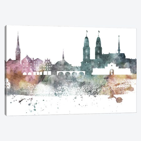 Zurich Pastel Skyline Canvas Print #WDA1114} by WallDecorAddict Art Print
