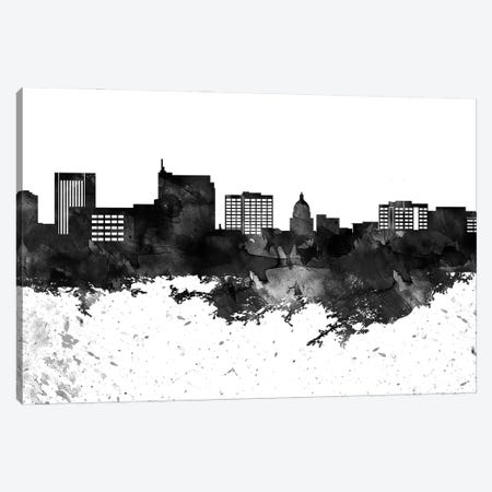 Boise Black & White Drops Skyline Canvas Print #WDA1129} by WallDecorAddict Canvas Art Print