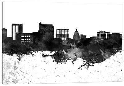 Boise Black & White Drops Skyline Canvas Art Print - Idaho Art