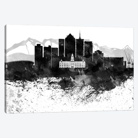 Cape Town Black & White Drops Skyline Canvas Print #WDA1137} by WallDecorAddict Canvas Print
