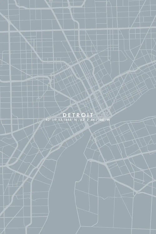 Detroit City Map Simple Color