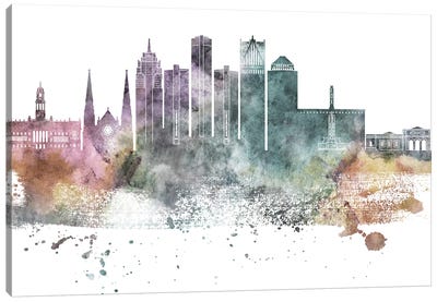 Detroit Pastel Skylines Canvas Art Print - Detroit Skylines