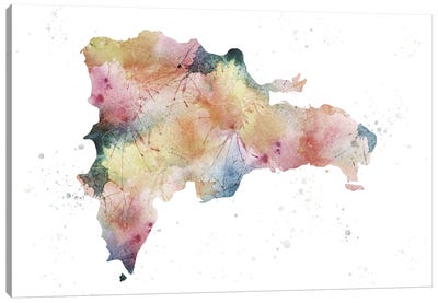 Dominican Republic Nature Watercolor Canvas Art Print - Country Maps