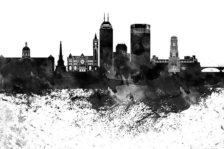 Indianapolis Black & White Drops Skyline