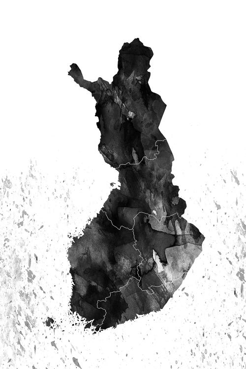 Finland Black And White by WallDecorAddict wall art