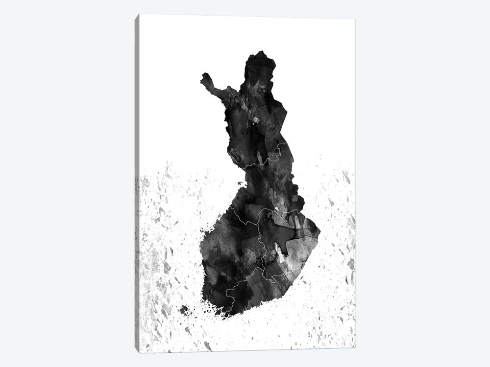 Finland Black And White by WallDecorAddict 1-piece Art Print