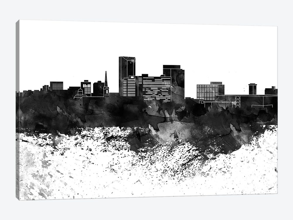 Lexington Black & White Drops Skyline by WallDecorAddict 1-piece Canvas Artwork