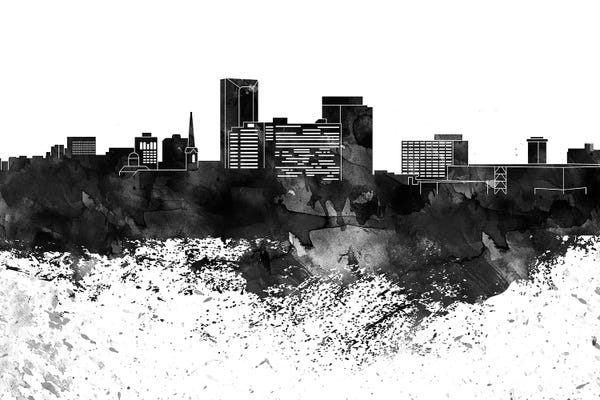 Kentucky: Lexington Black & White Drops Skyline by WallDecorAddict