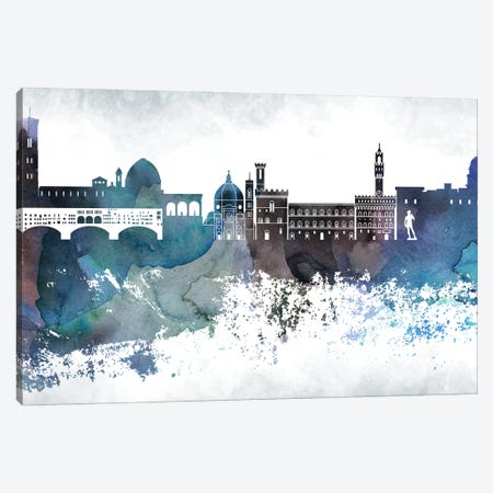 Florence Bluish Skylines Canvas Print #WDA119} by WallDecorAddict Canvas Art Print