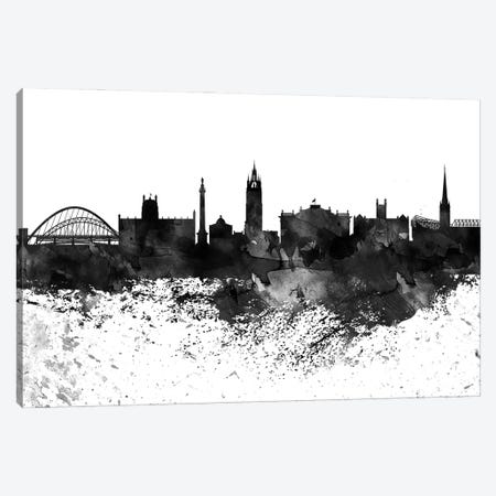 Newcastle Black & White Drops Skyline Canvas Print #WDA1204} by WallDecorAddict Canvas Print