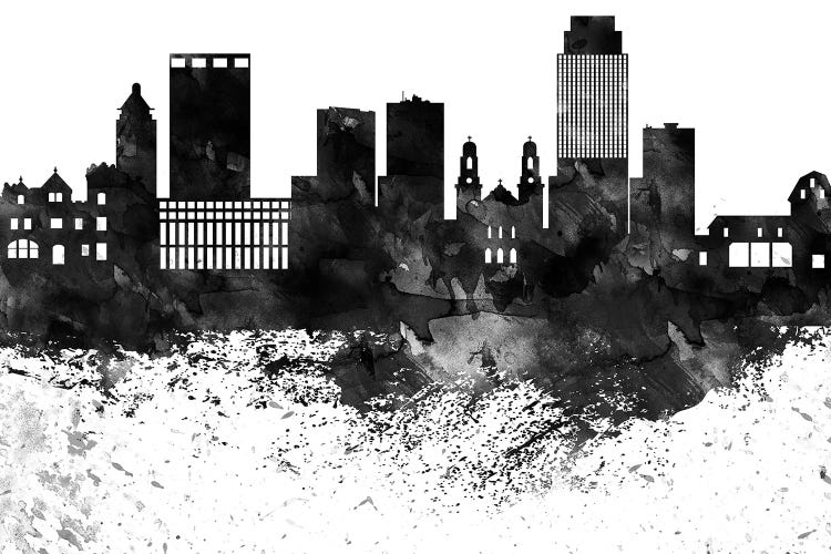 Omaha Black & White Drops Skyline