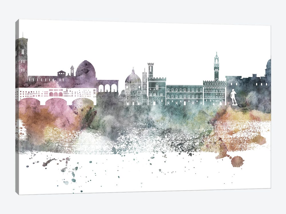 Florence Pastel Skylines by WallDecorAddict 1-piece Canvas Wall Art