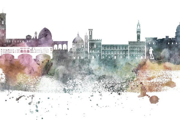Florence: Florence Pastel Skylines by WallDecorAddict