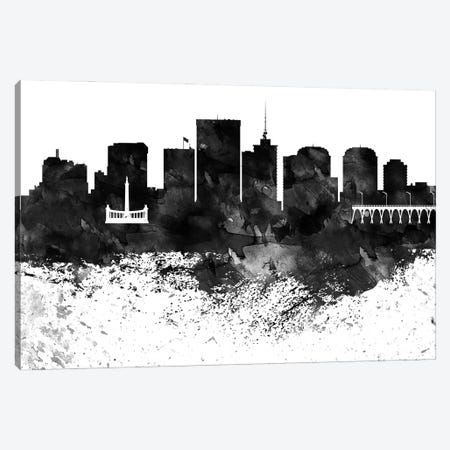 Richmond Skyline Black & White, Drops Canvas Print #WDA1223} by WallDecorAddict Canvas Art