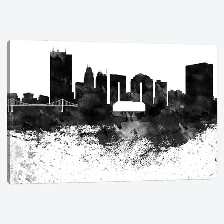 Toledo Skyline Black & White, Drops Canvas Print #WDA1243} by WallDecorAddict Canvas Art
