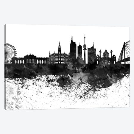 Vienna Skyline Black & White Drops Canvas Print #WDA1247} by WallDecorAddict Canvas Art Print