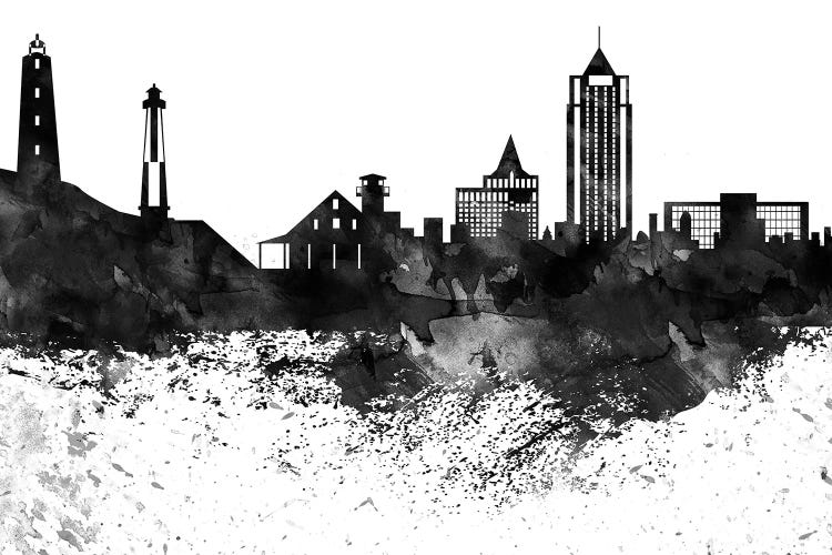 Virginia Skyline Black & White Drops by WallDecorAddict wall art