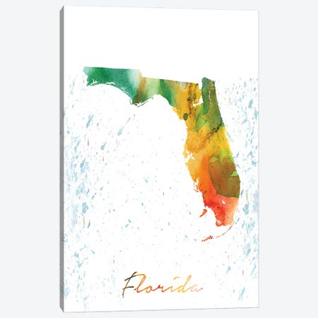 Florida State Colorful Canvas Print #WDA124} by WallDecorAddict Art Print