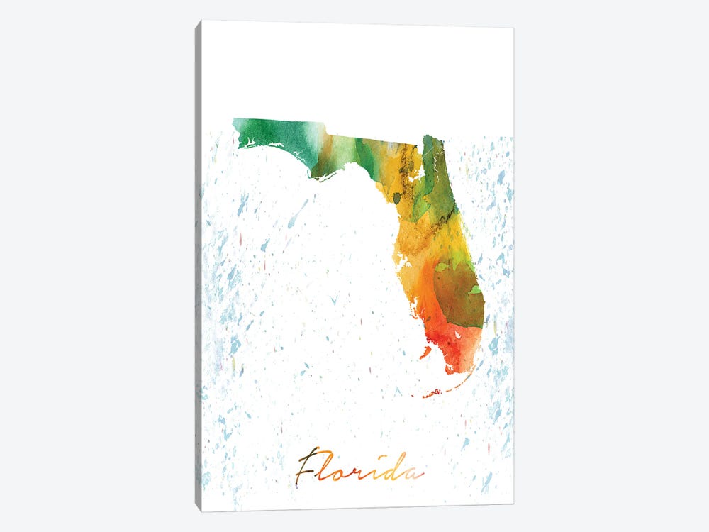 Florida State Colorful by WallDecorAddict 1-piece Canvas Art