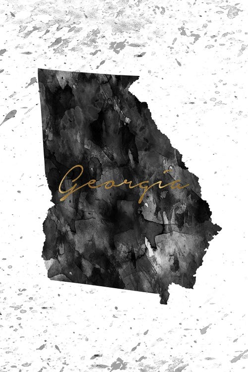 Georgia Black And White Gold by WallDecorAddict wall art