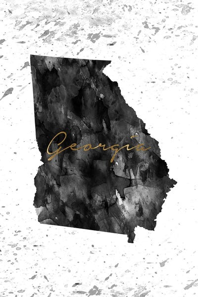 Georgia: Georgia Black And White Gold by WallDecorAddict