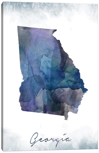 Georgia State Bluish Canvas Art Print - WallDecorAddict