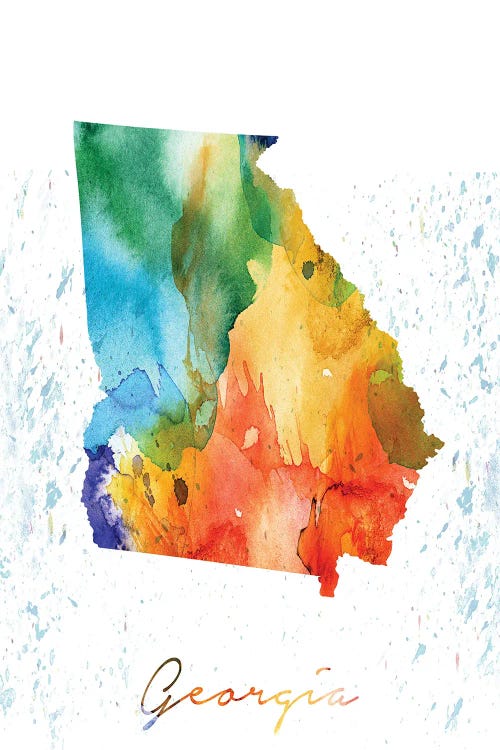 Georgia State Colorful by WallDecorAddict wall art