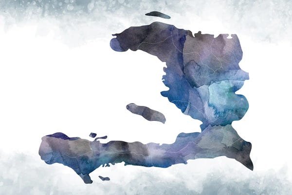 WallDecorAddict: Haiti Bluish Map by WallDecorAddict