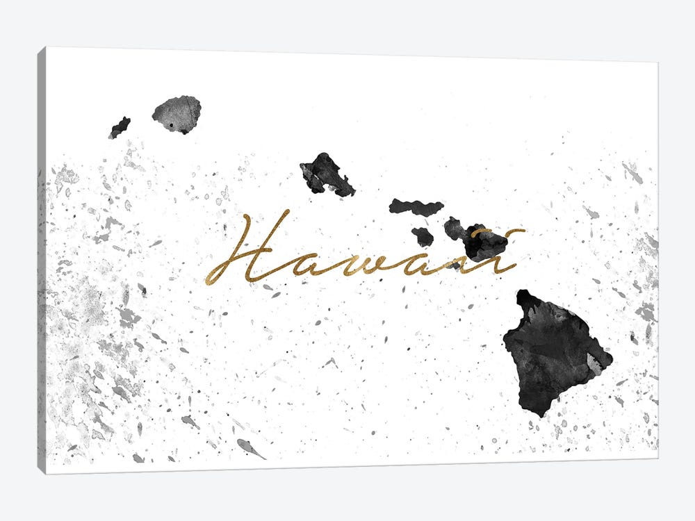 Hawaii Black And White Gold by WallDecorAddict 1-piece Canvas Art