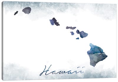 Hawaii State Bluish Canvas Art Print - WallDecorAddict