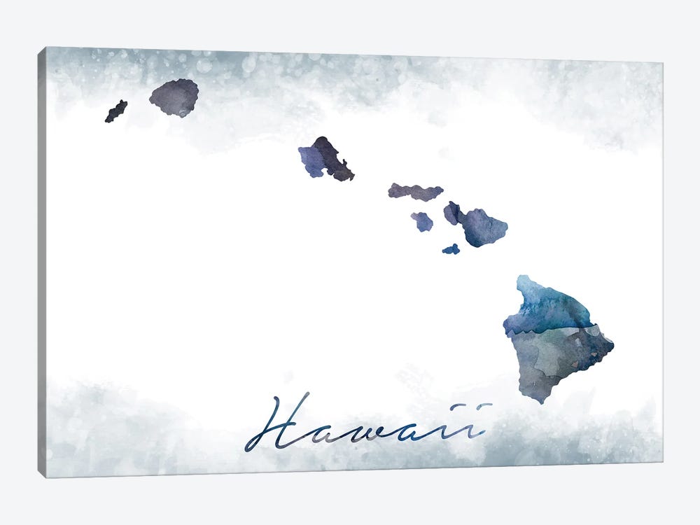 Hawaii State Bluish by WallDecorAddict 1-piece Canvas Print