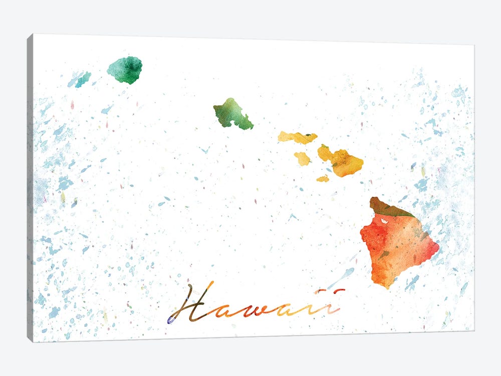 Hawaii State Colorful by WallDecorAddict 1-piece Canvas Wall Art