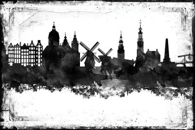 Amsterdam Black & White Film by WallDecorAddict canvas print