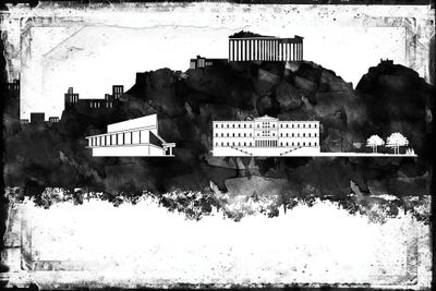 Athens Black & White Film by WallDecorAddict art print