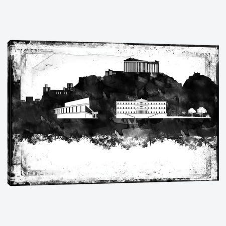 Athens Black & White Film Canvas Print #WDA1392} by WallDecorAddict Canvas Art