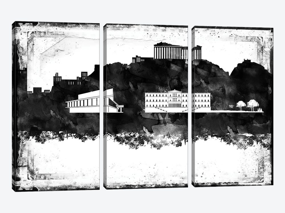 Athens Black & White Film by WallDecorAddict 3-piece Art Print