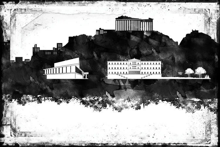 Athens Black & White Film by WallDecorAddict wall art