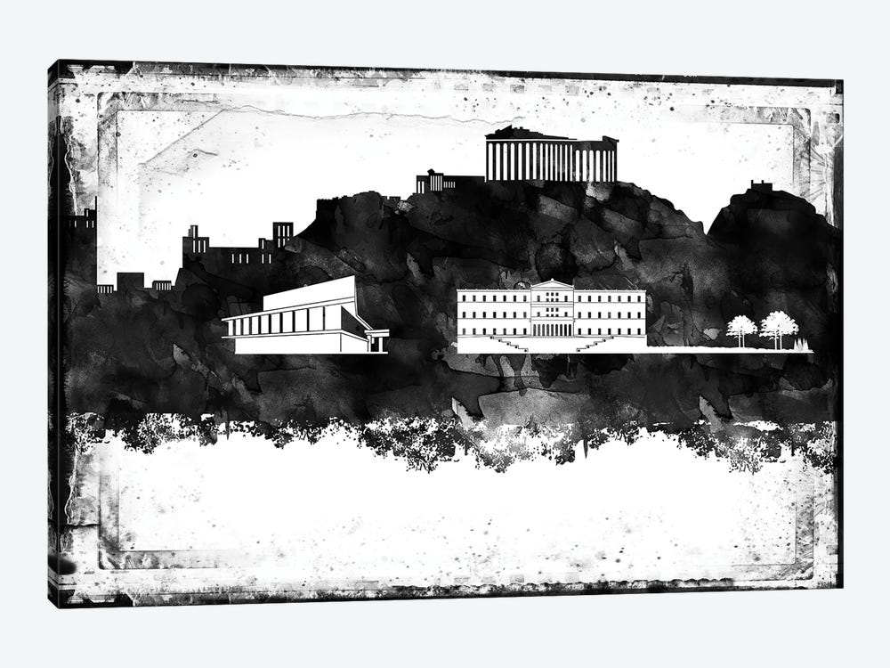 Athens Black & White Film by WallDecorAddict 1-piece Canvas Print