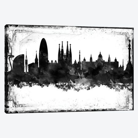 Barcelona Black & White Film Canvas Print #WDA1396} by WallDecorAddict Art Print