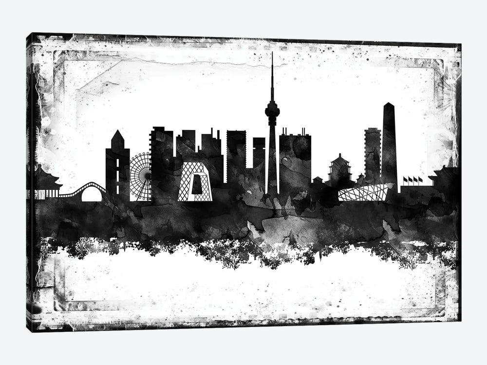 Beijing Black & White Film by WallDecorAddict 1-piece Canvas Art