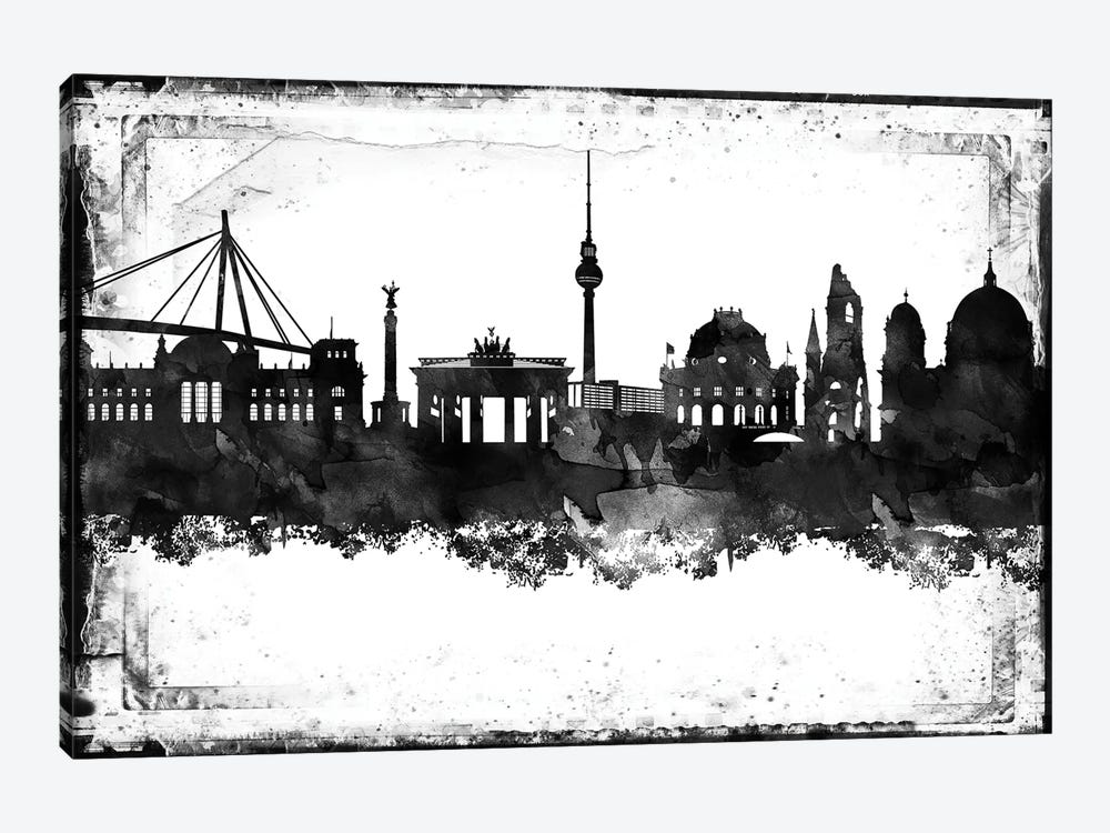 Berlin Black & White Film by WallDecorAddict 1-piece Canvas Art
