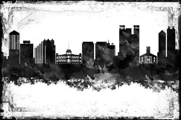 Hawaii: Honolulu Black And White Framed Skylines by WallDecorAddict