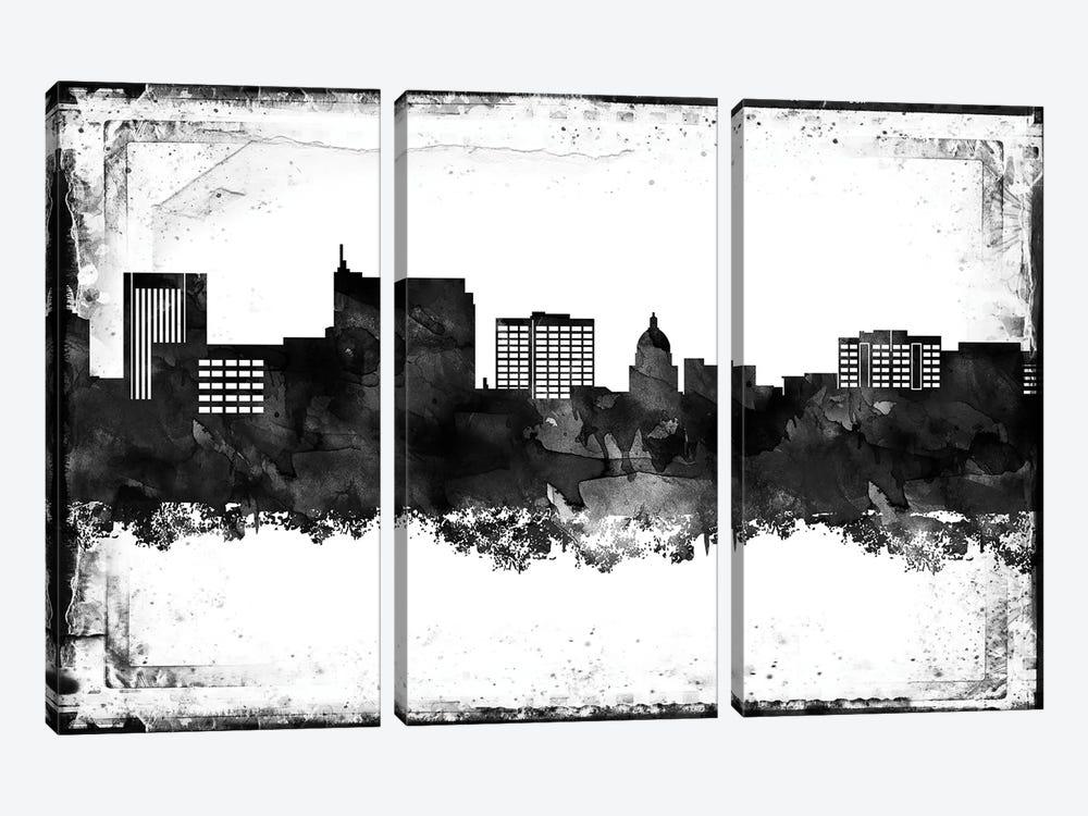 Boise Black & White Film by WallDecorAddict 3-piece Canvas Art Print
