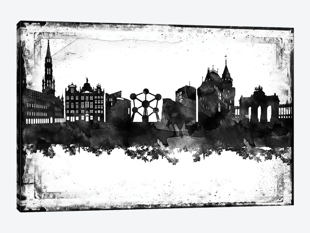 Brussels Black & White Film by WallDecorAddict 1-piece Canvas Art