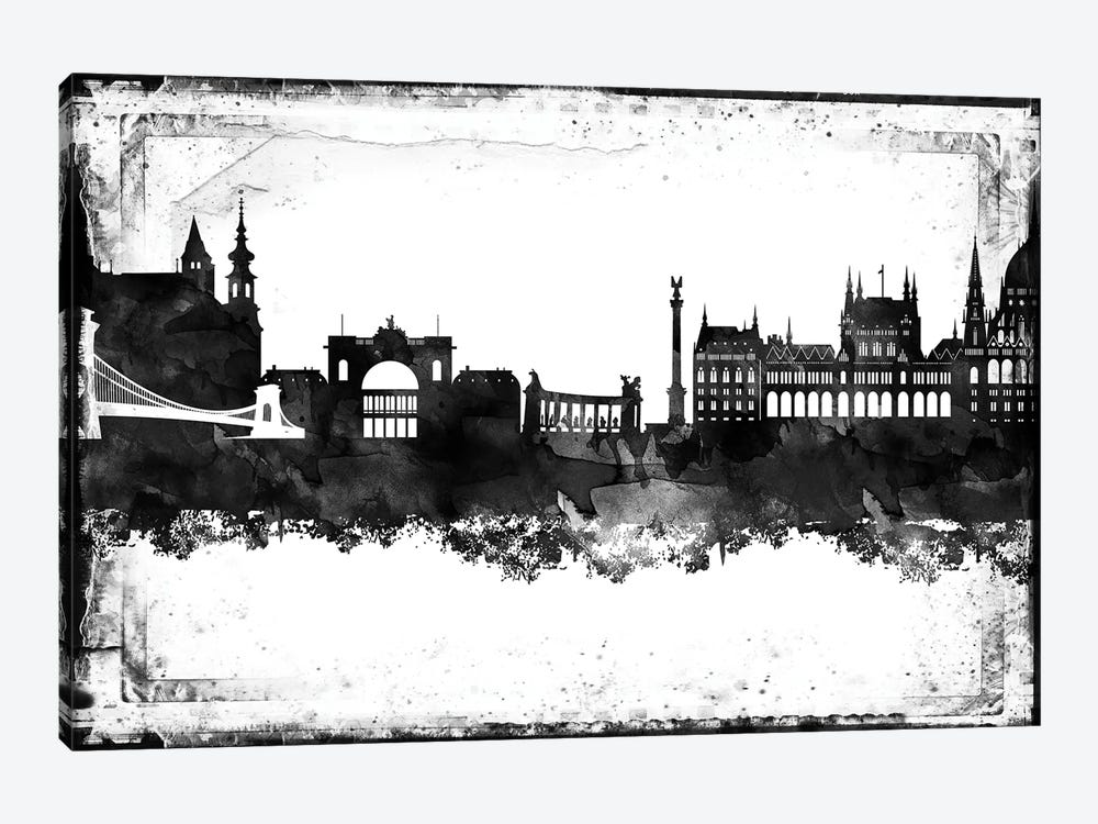 Budapest Black & White Film by WallDecorAddict 1-piece Canvas Print