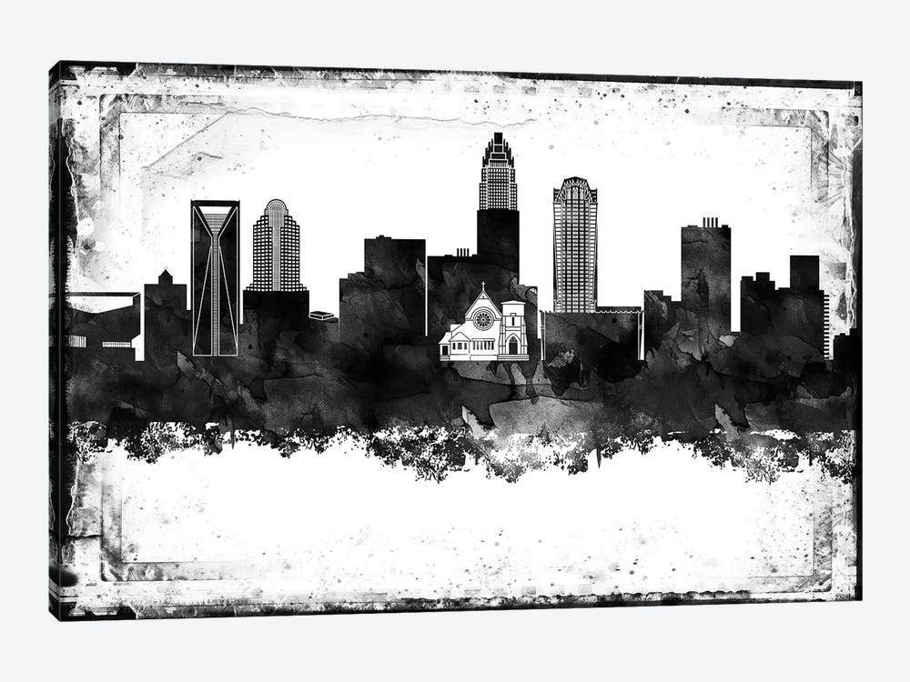 Charlotte Black & White Film by WallDecorAddict 1-piece Canvas Wall Art