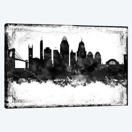 Cincinnati Black & White Film Canvas Print #WDA1410} by WallDecorAddict Canvas Print