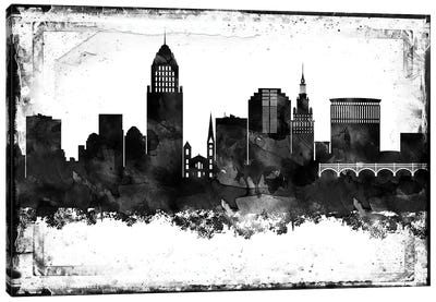 Cleveland Black & White Film Canvas Art Print - Cleveland Art