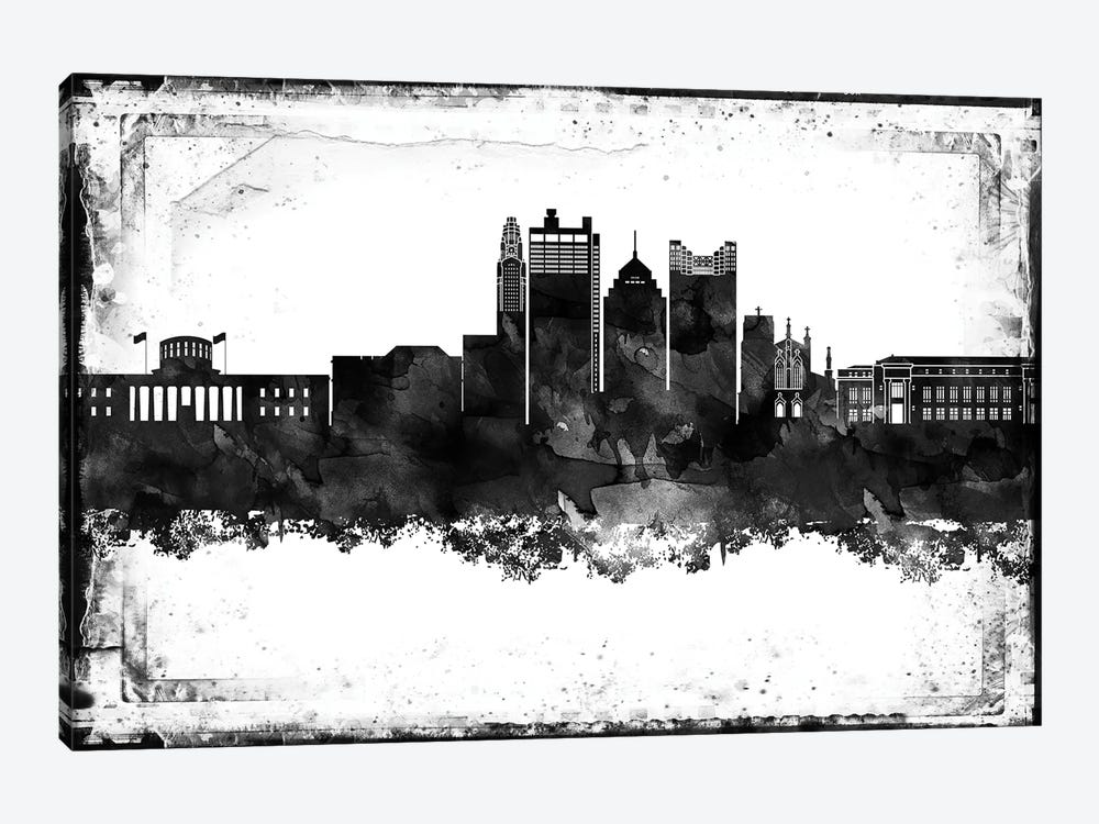 Columbus Black & White Film by WallDecorAddict 1-piece Art Print