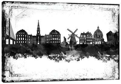 Copenhagen Black & White Film Canvas Art Print - Copenhagen